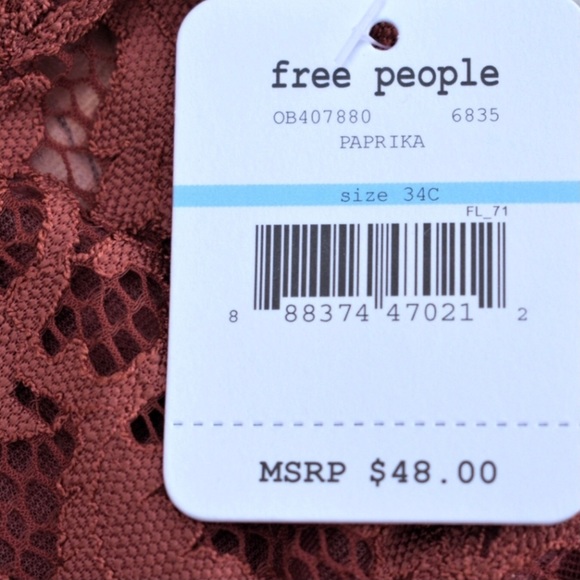 FREE PEOPLE Lace Bra Love Letters Convertible Straps Strapless Halter Red NWT - Picture 13 of 15